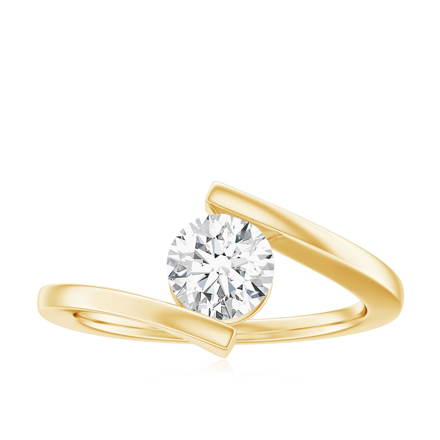 Certified 0.9 Carat Lab Grown Diamond Tension Setting Engagement Ring