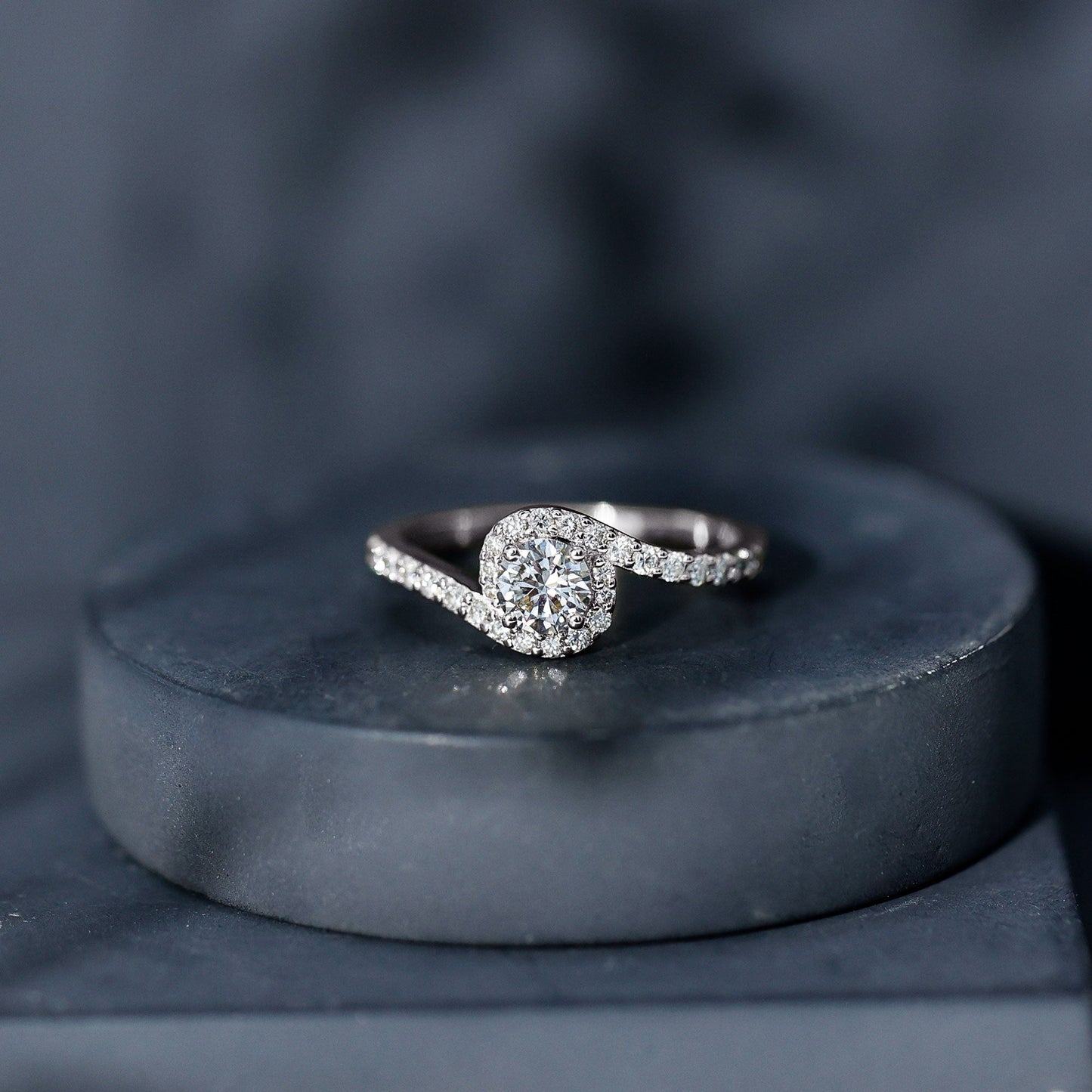 Certified 0.4 Carat Lab Grown Diamond Bypass Engagement Ring