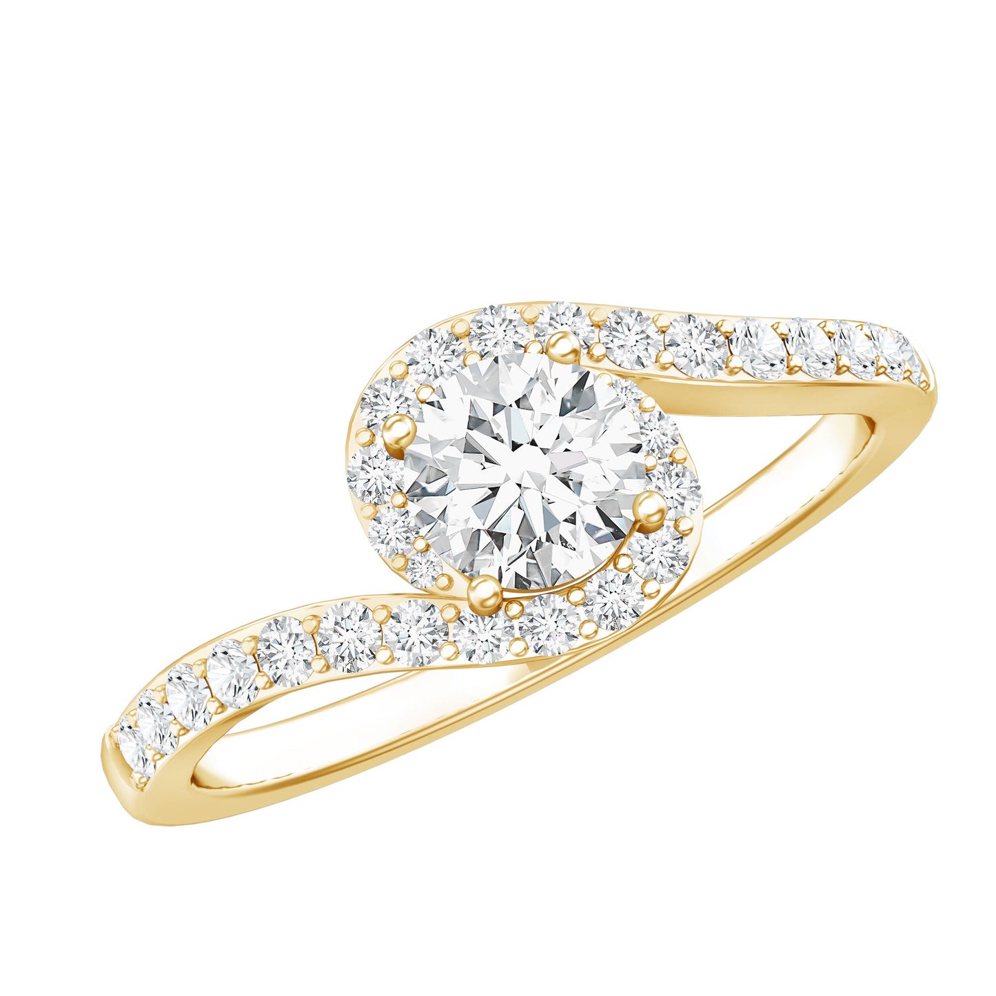 Certified 0.4 Carat Lab Grown Diamond Bypass Engagement Ring