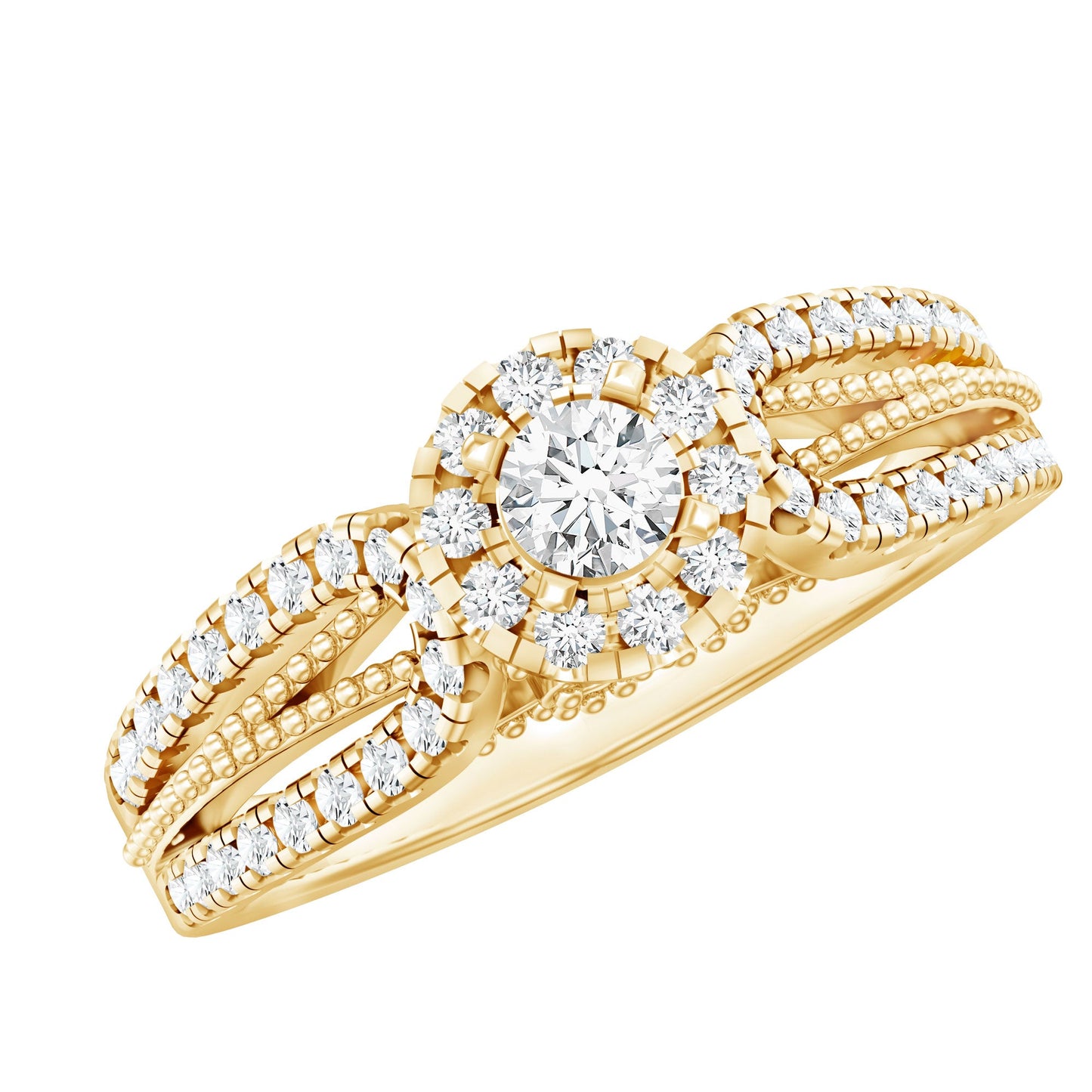 Certified Lab Grown Diamond Vintage Style Engagement Ring