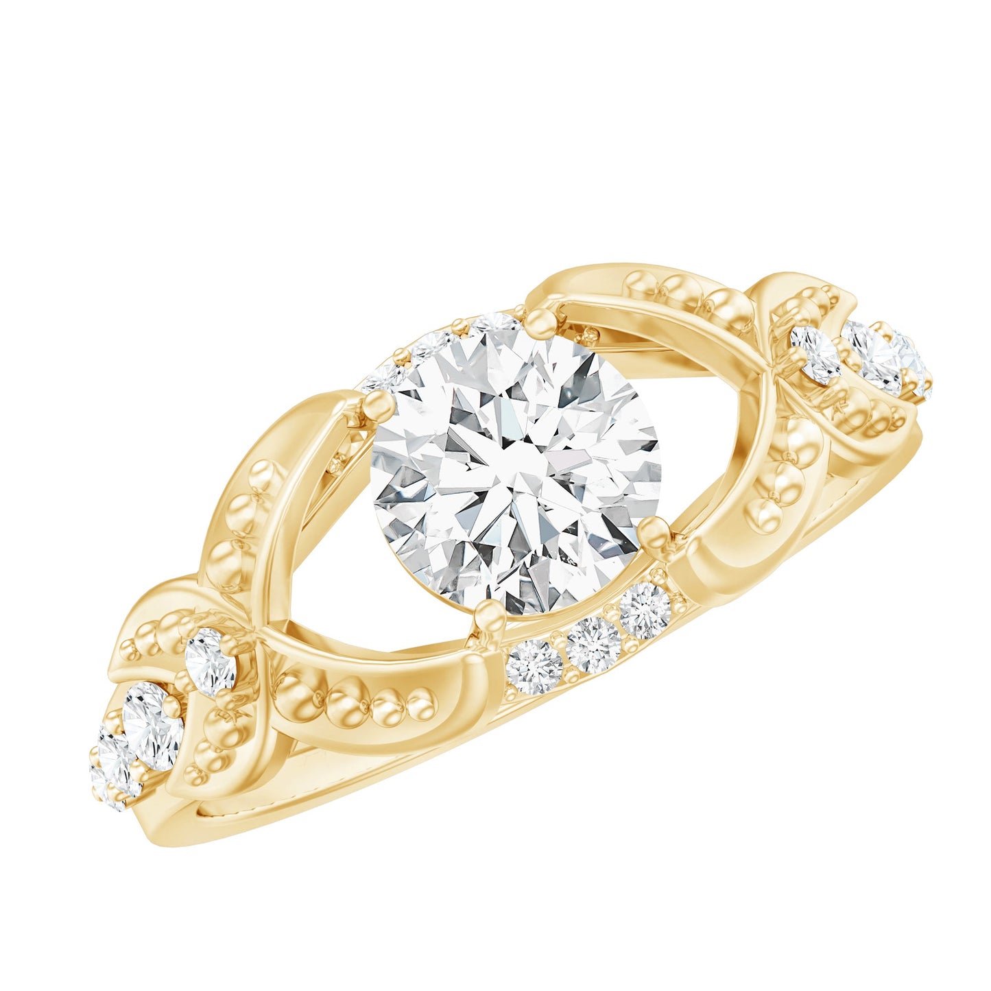 Certified 0.9 Carat Lab Grown Diamond Vintage Inspired Engagement Ring