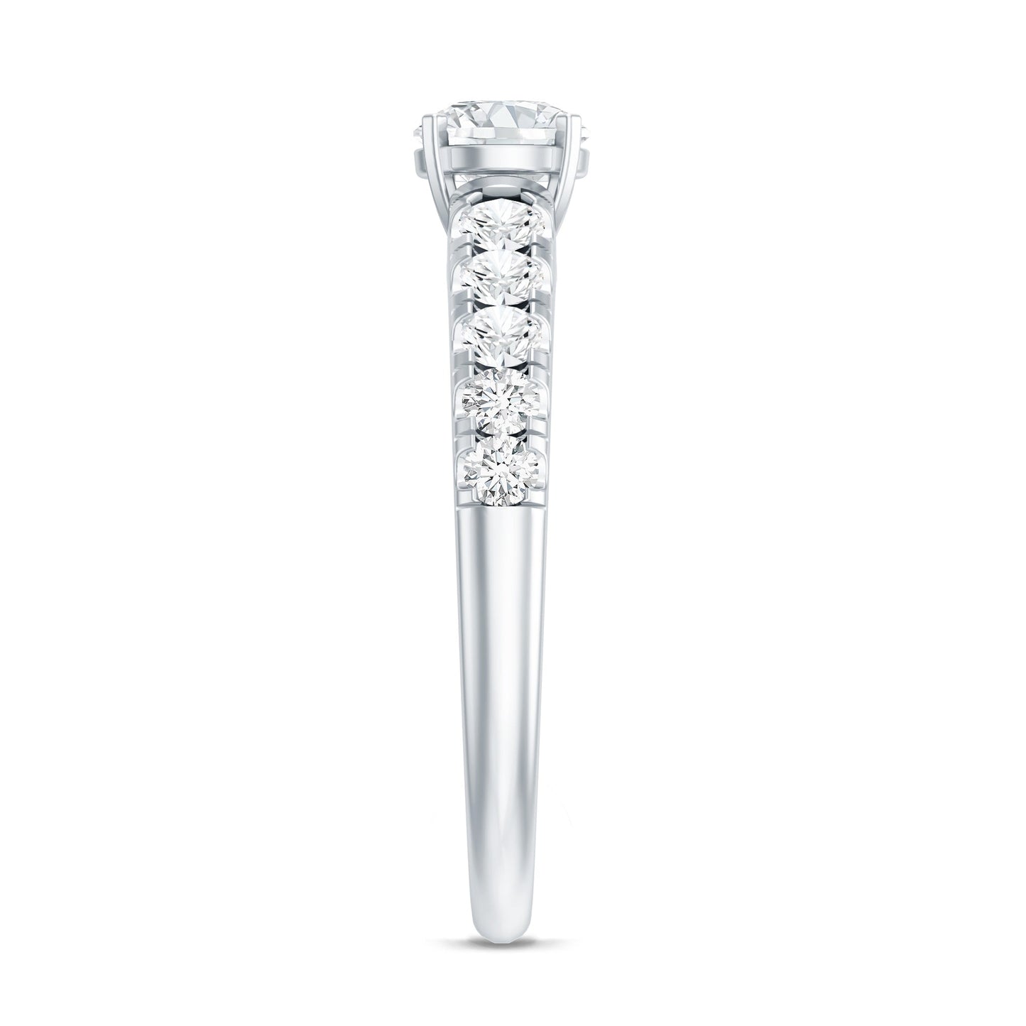 Lab Grown Diamond Classic Engagement Ring With Side Stones