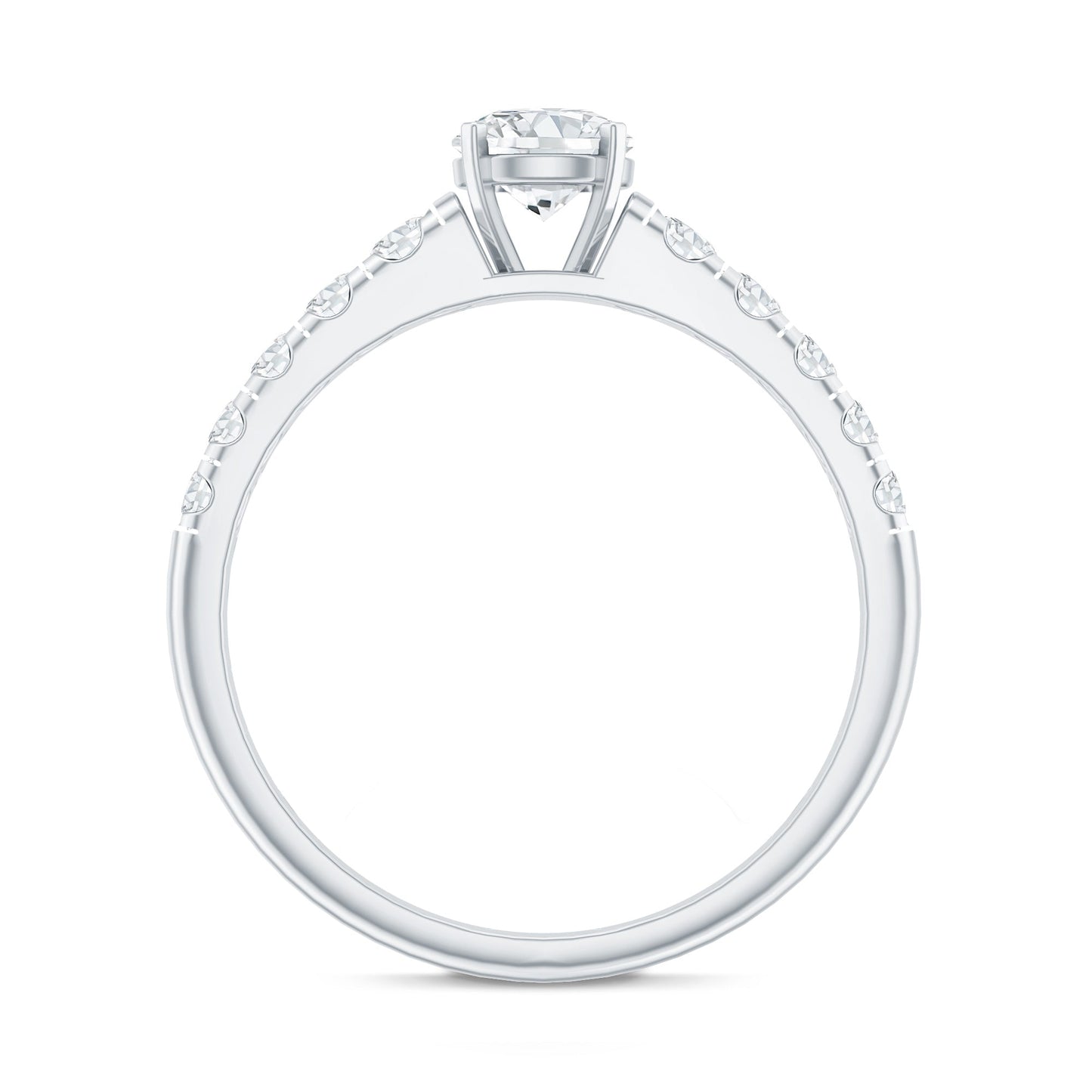 Lab Grown Diamond Classic Engagement Ring With Side Stones