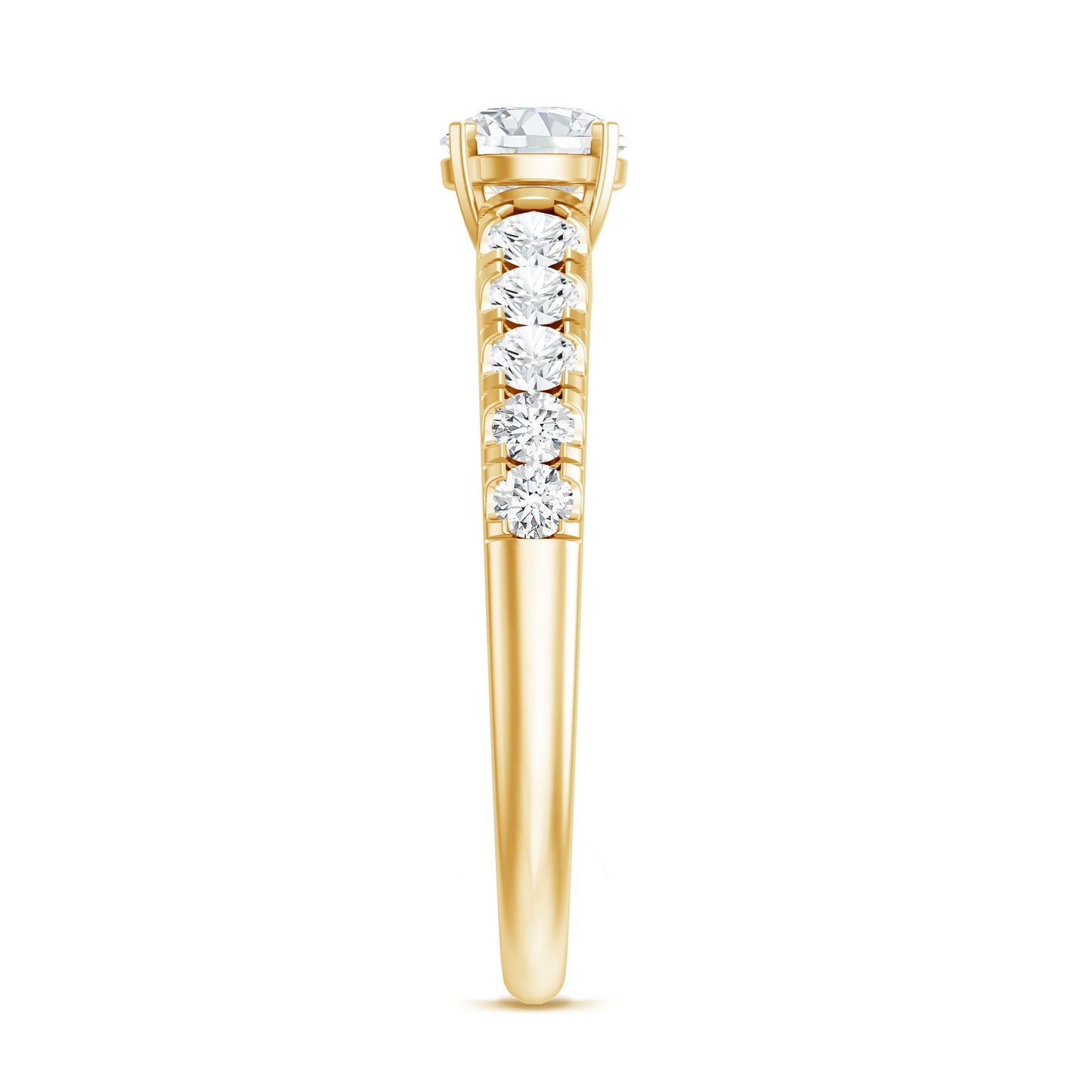 Lab Grown Diamond Classic Engagement Ring With Side Stones