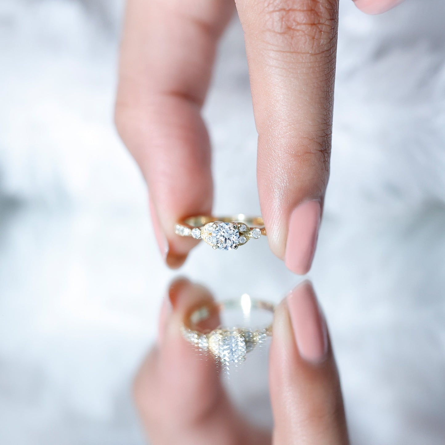 Certified Lab Grown Diamond Minimal Engagement Ring