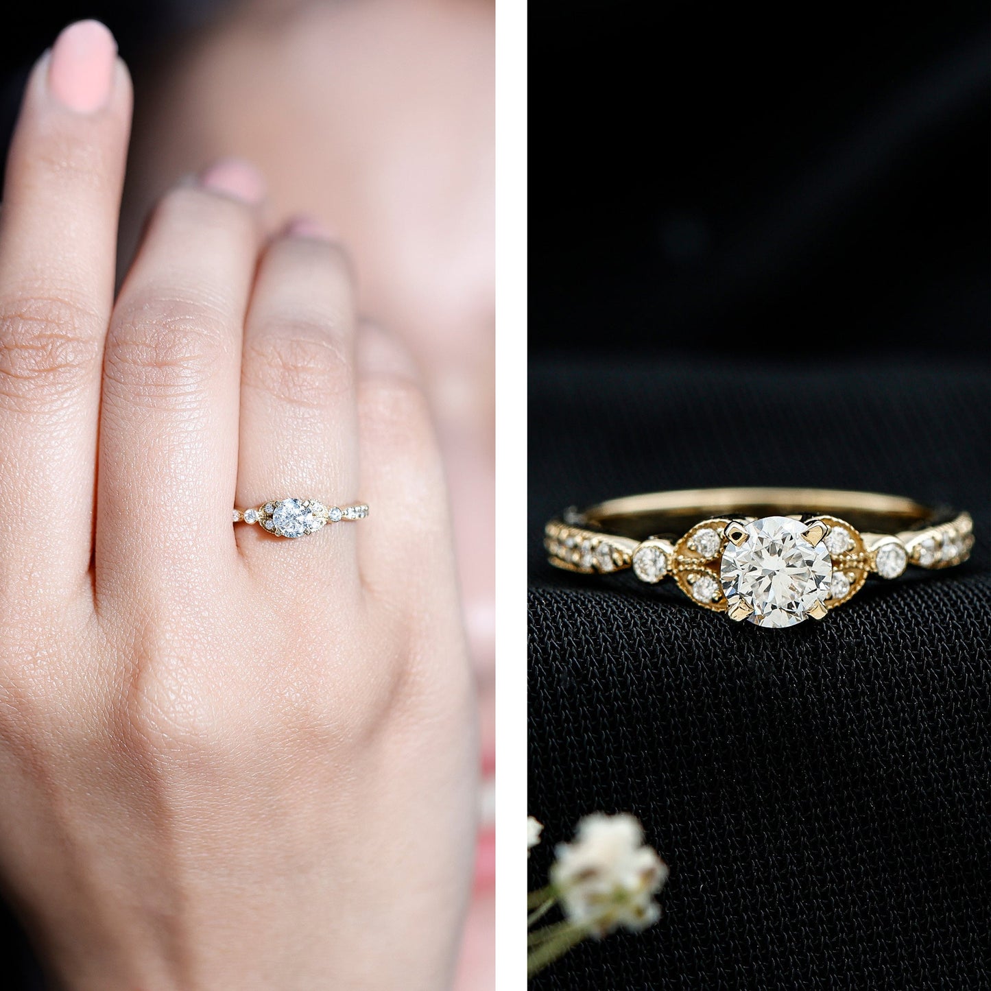 Certified Lab Grown Diamond Minimal Engagement Ring