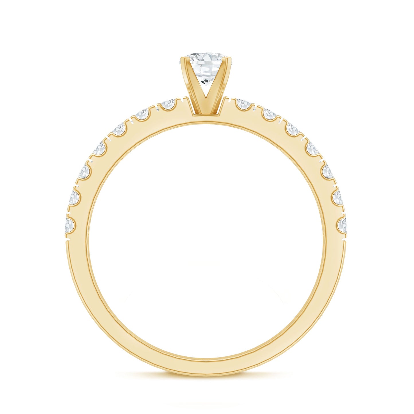Certified Lab Grown Diamond Engagement Ring with Side Stones