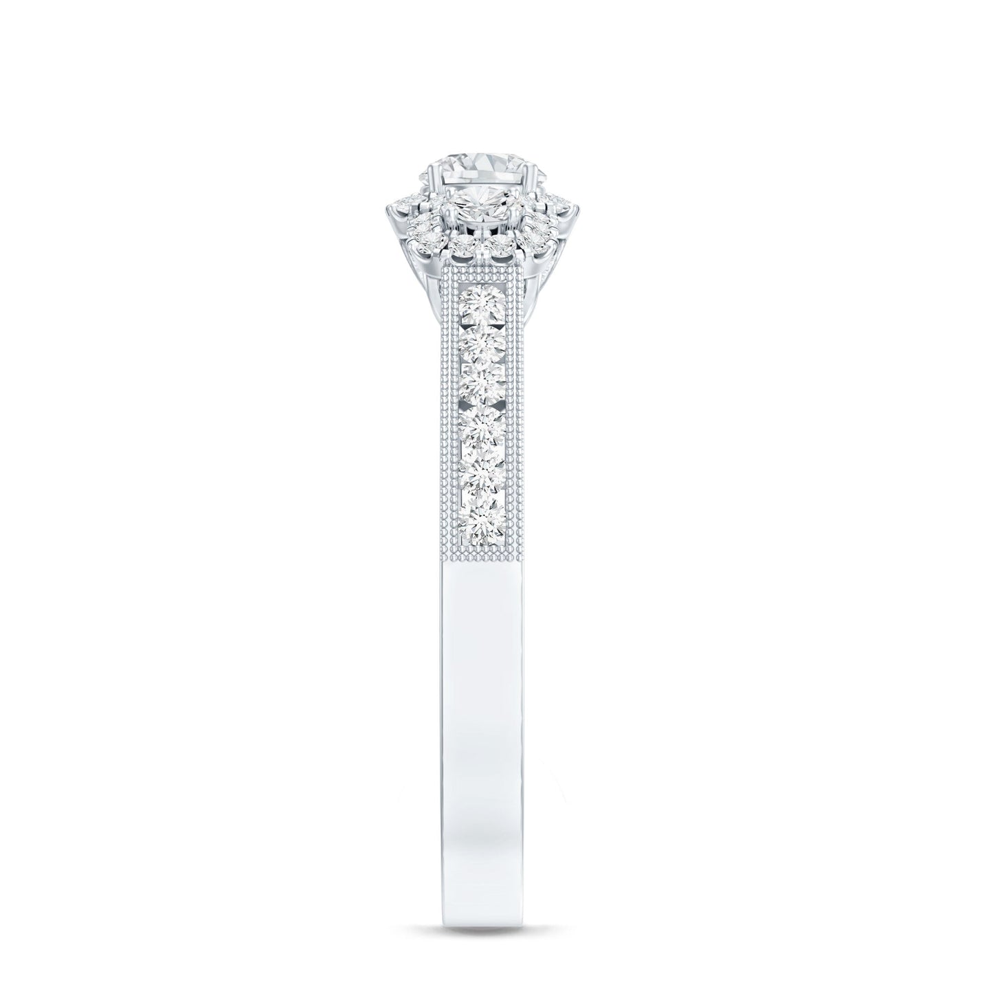 Certified Lab Grown Diamond Three Stone Engagement Ring