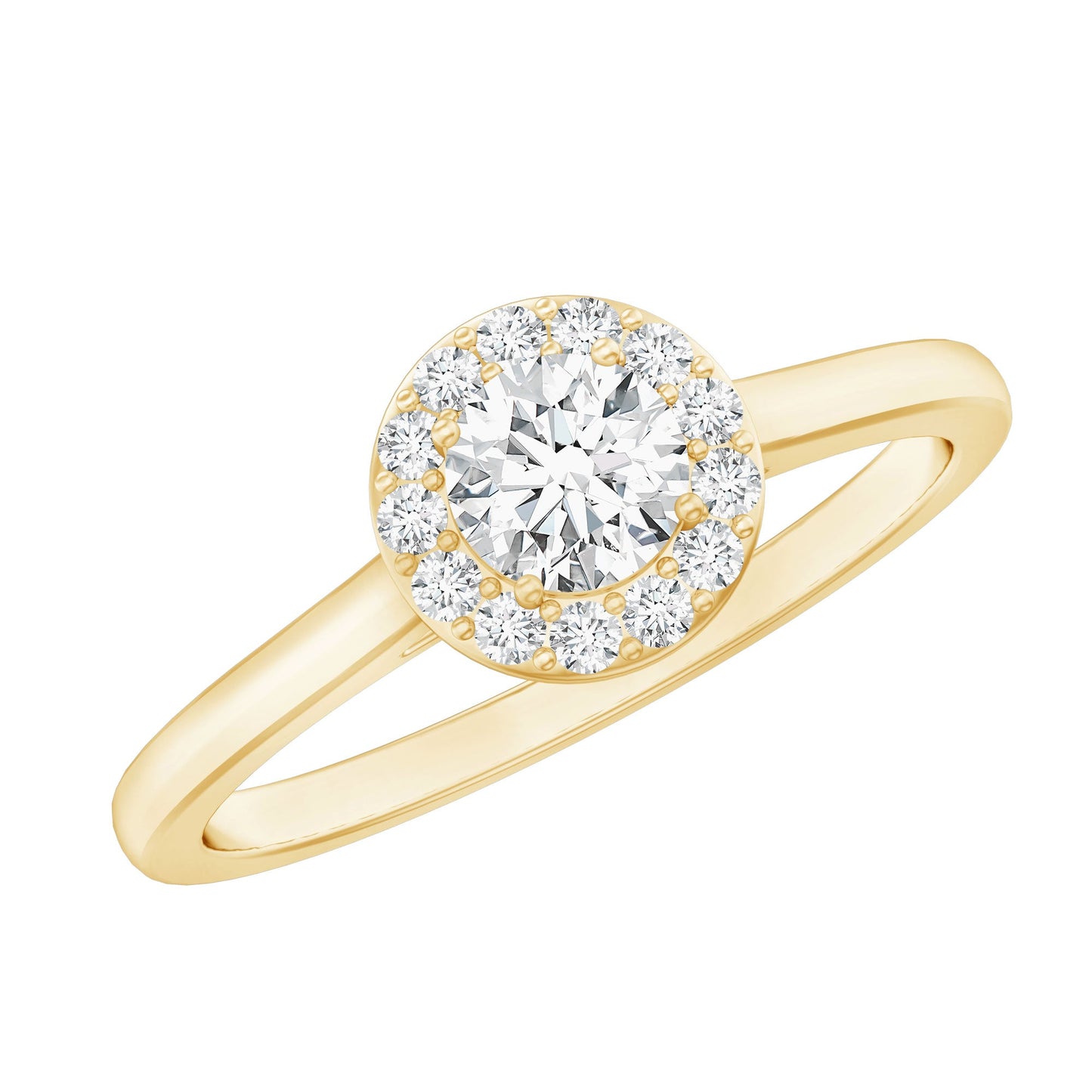 Certified Lab Grown Diamond Halo Promise Engagement Ring