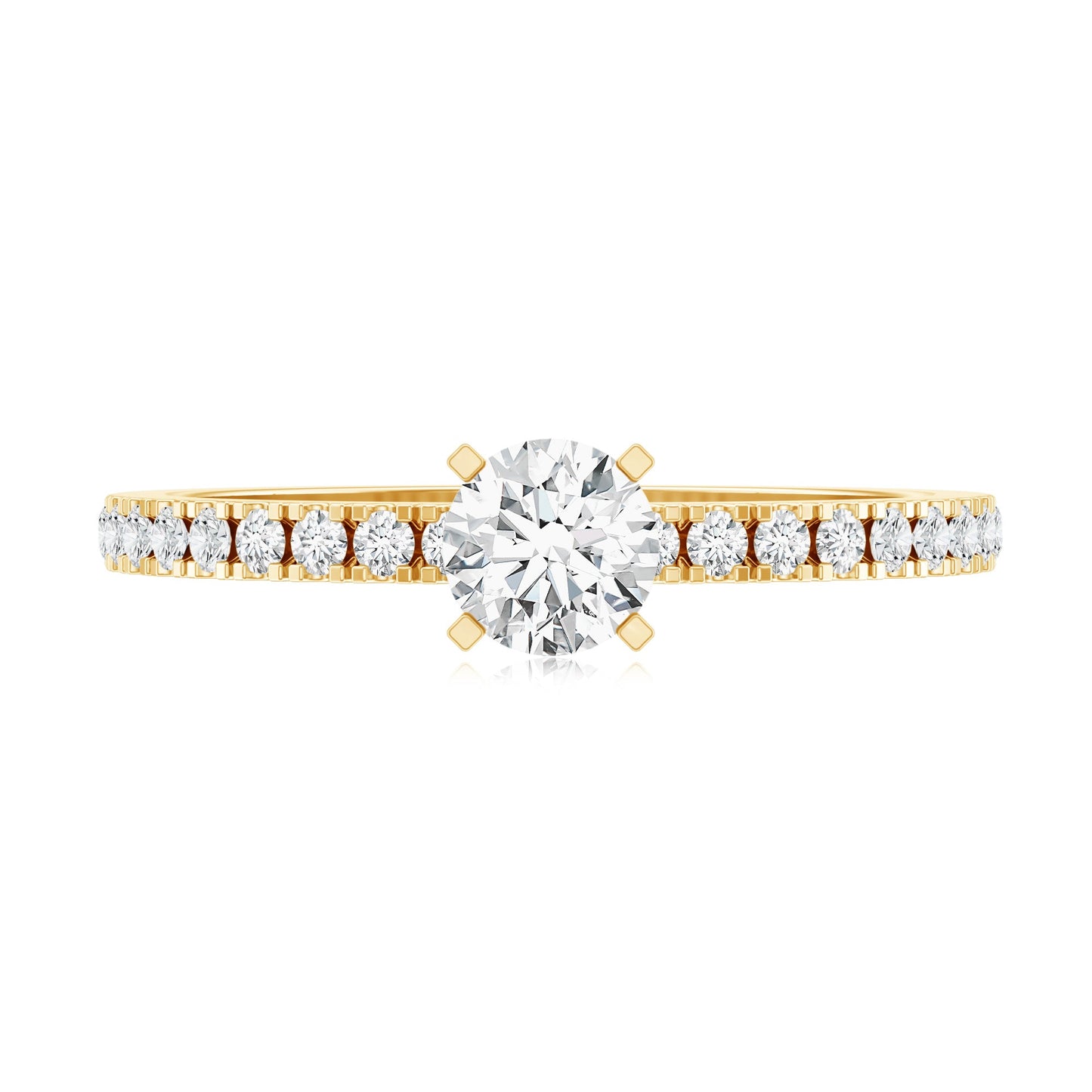 0.4 Carat Lab Grown Diamond Simple Engagement Ring with Side Stones