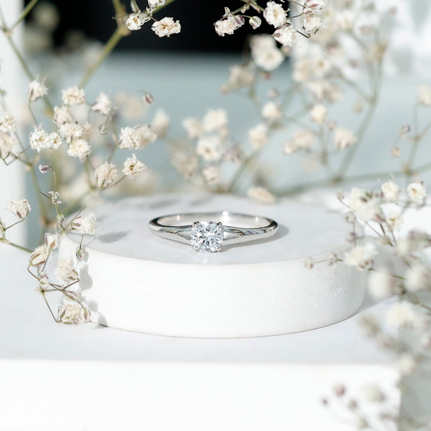 Lab Grown Diamond 5 MM Solitaire Promise Ring With Split Shank