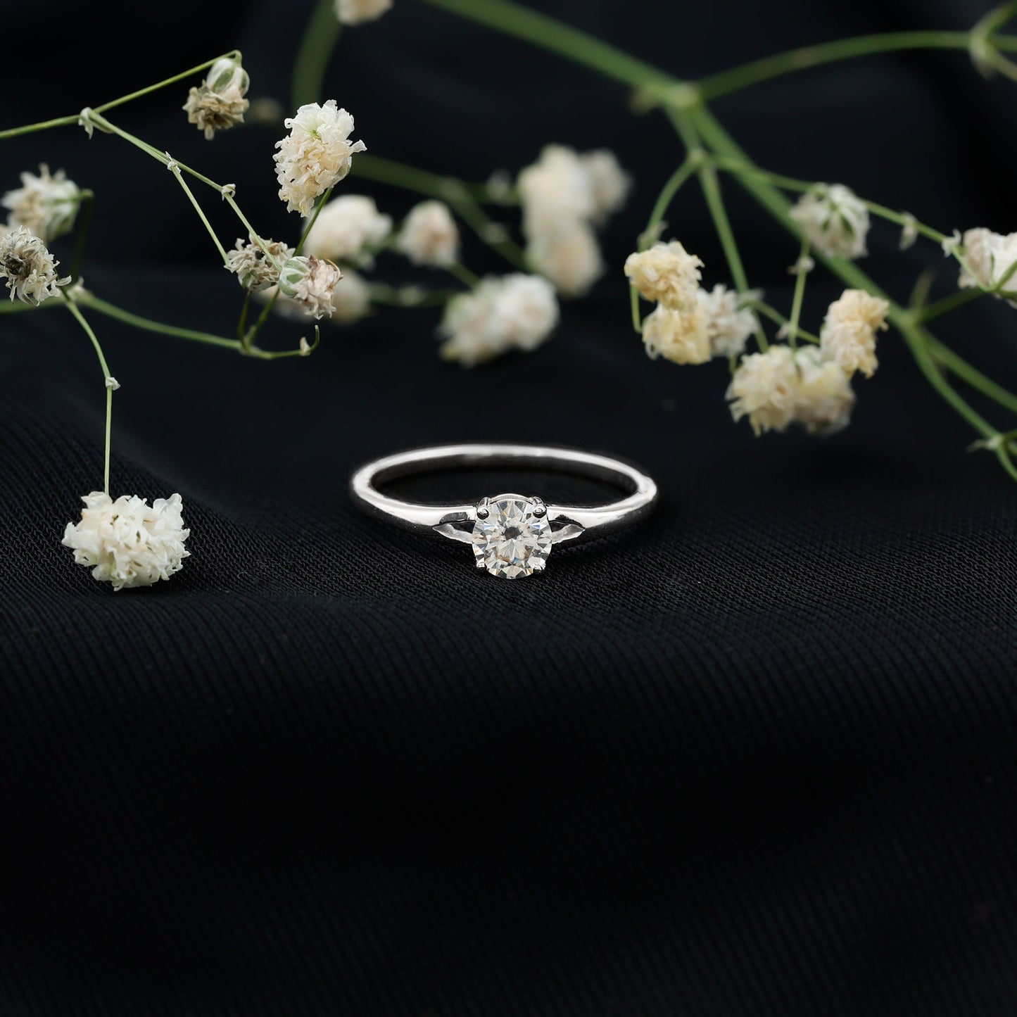 Lab Grown Diamond 5 MM Solitaire Promise Ring With Split Shank
