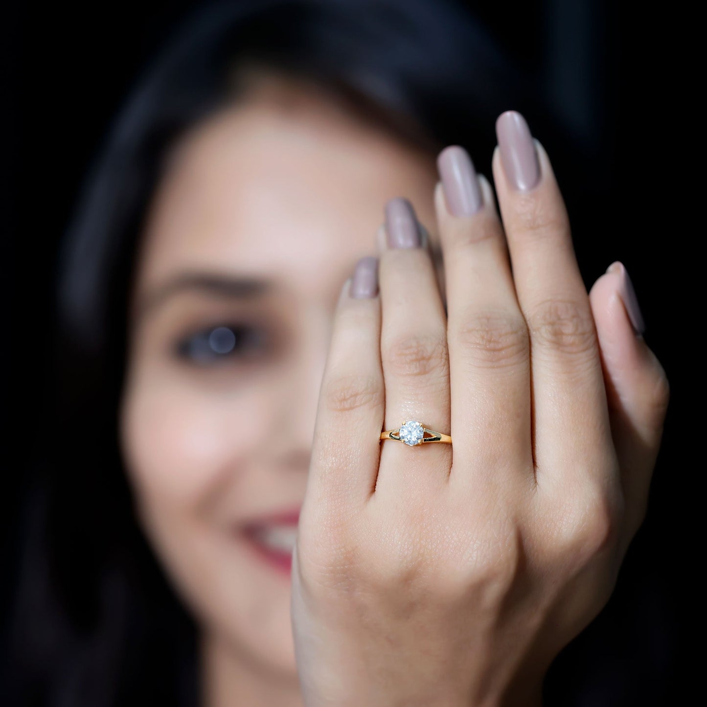 Lab Grown Diamond 5 MM Solitaire Promise Ring With Split Shank