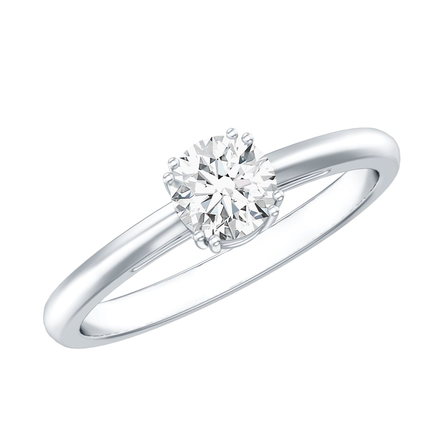 Certified 0.4 Carat Lab Grown Diamond Solitaire Promise Ring For Her