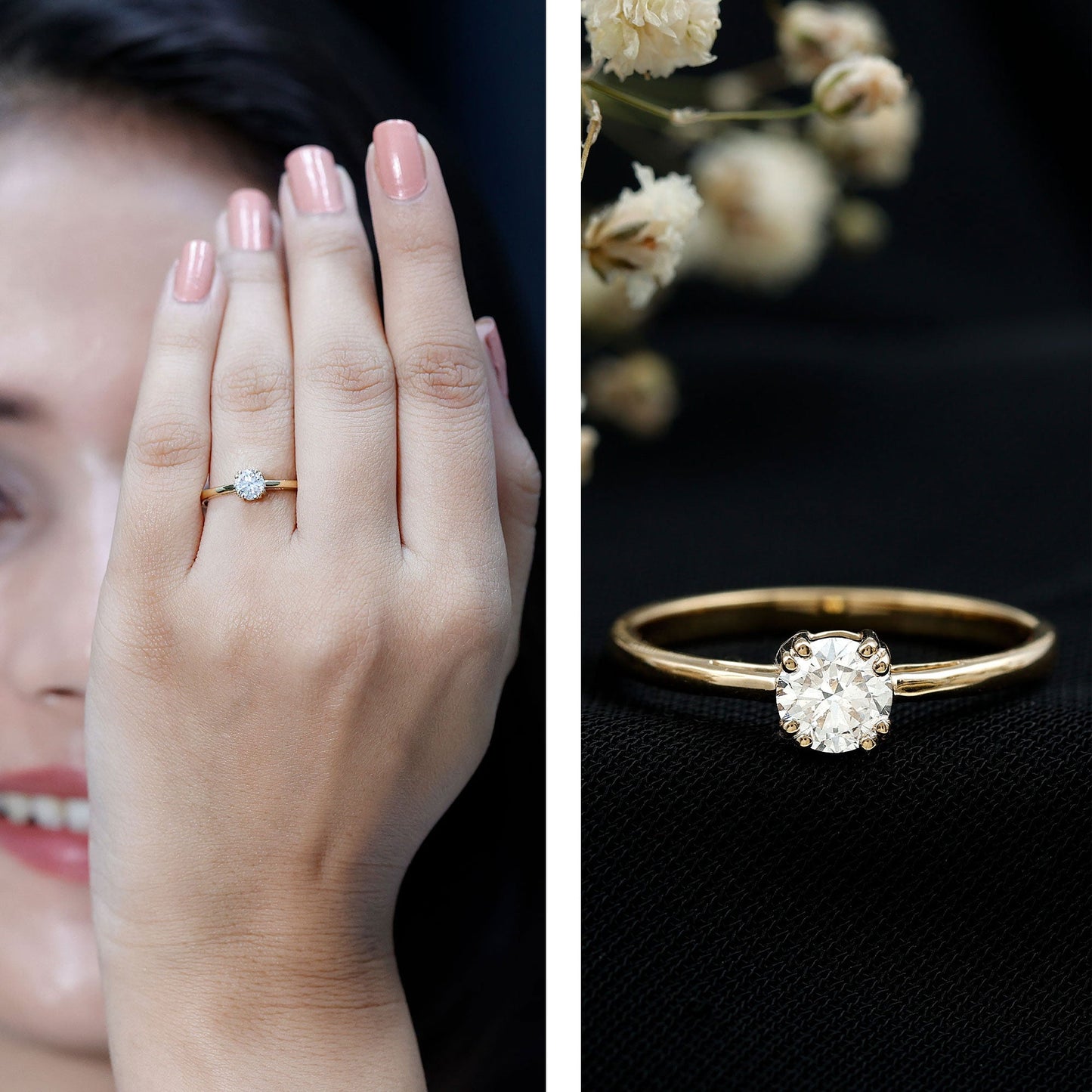 Certified 0.4 Carat Lab Grown Diamond Solitaire Promise Ring For Her