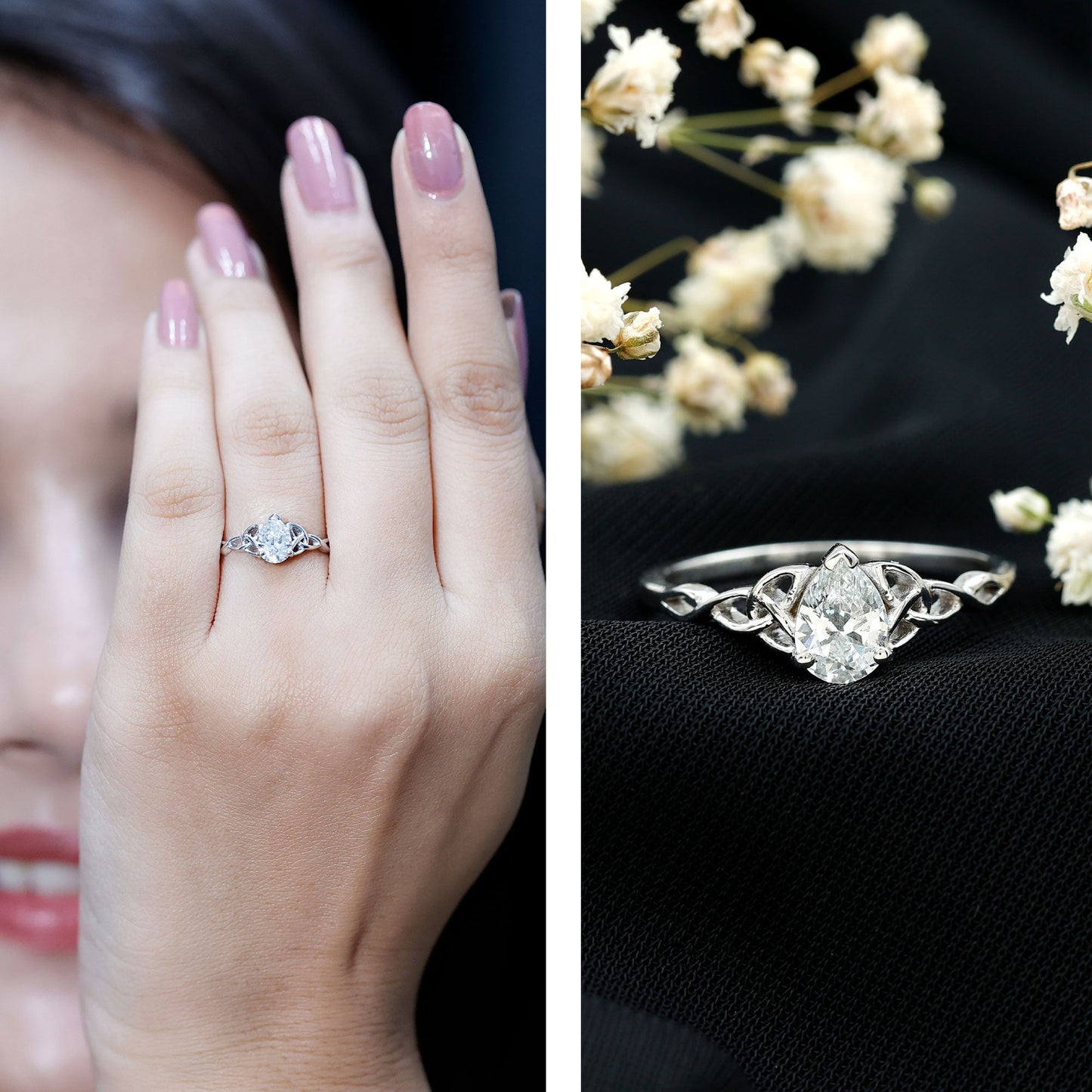 0.6 Carat Lab Grown Diamond Teardrop Solitaire Engagement Ring