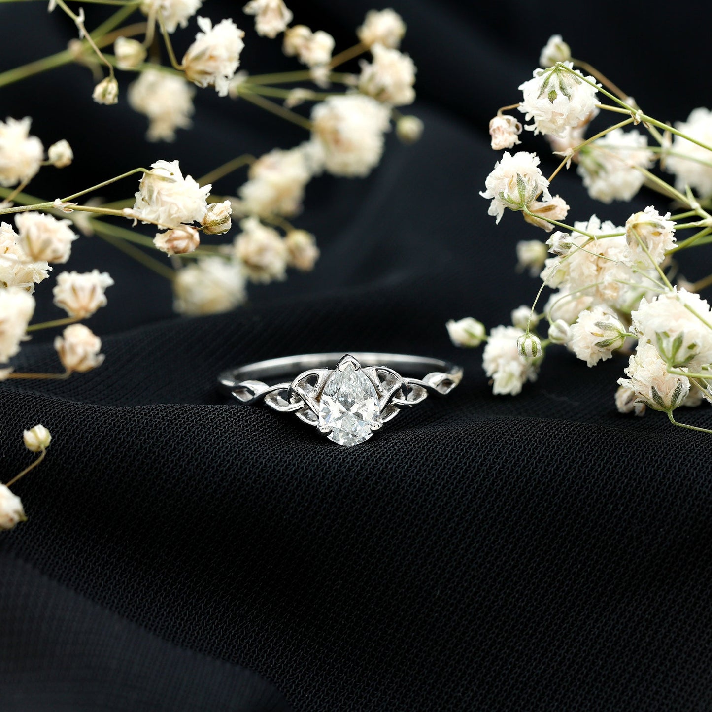 0.6 Carat Lab Grown Diamond Teardrop Solitaire Engagement Ring