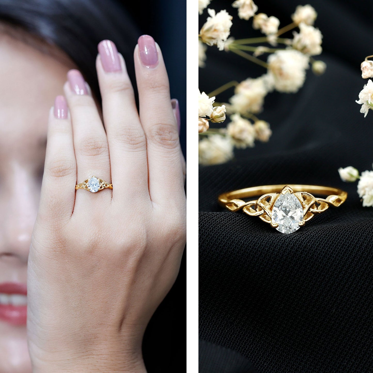 0.6 Carat Lab Grown Diamond Teardrop Solitaire Engagement Ring