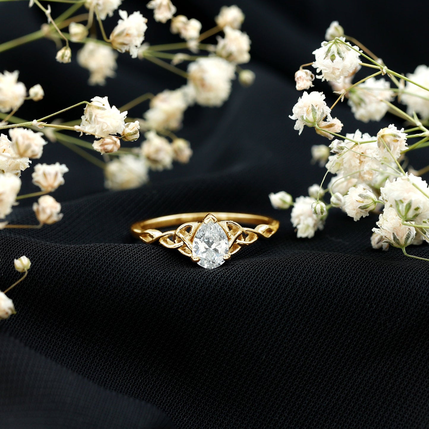 0.6 Carat Lab Grown Diamond Teardrop Solitaire Engagement Ring