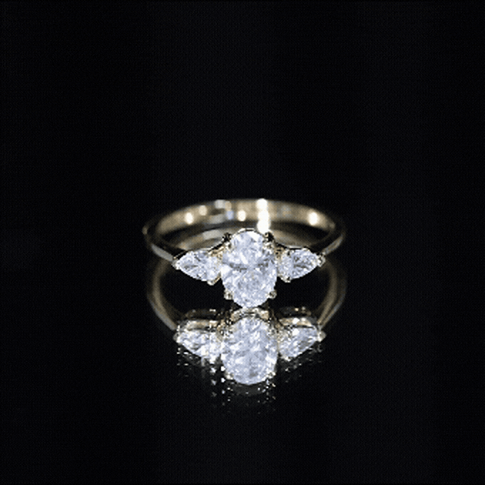 Lab Grown Diamond Past Present Future Engagement Ring For Women