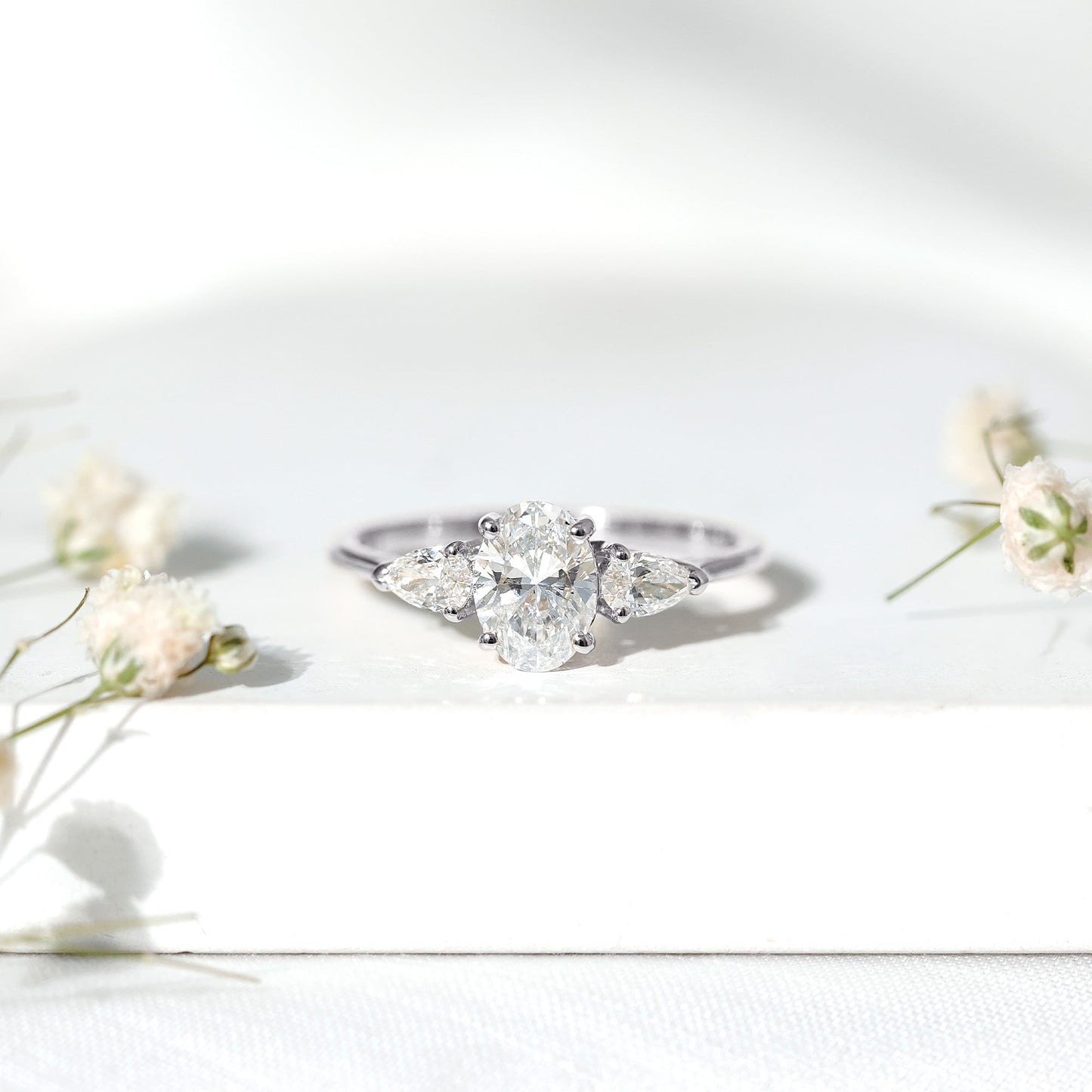 Lab Grown Diamond Past Present Future Engagement Ring For Women