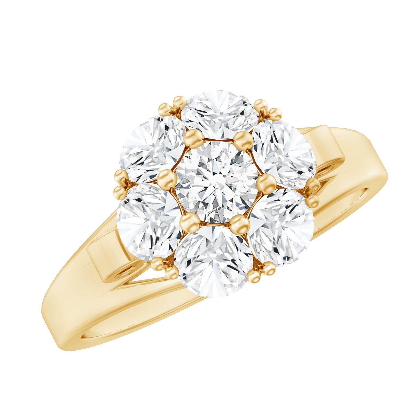 Certified Lab Grown Diamond Flower Engagement Ring