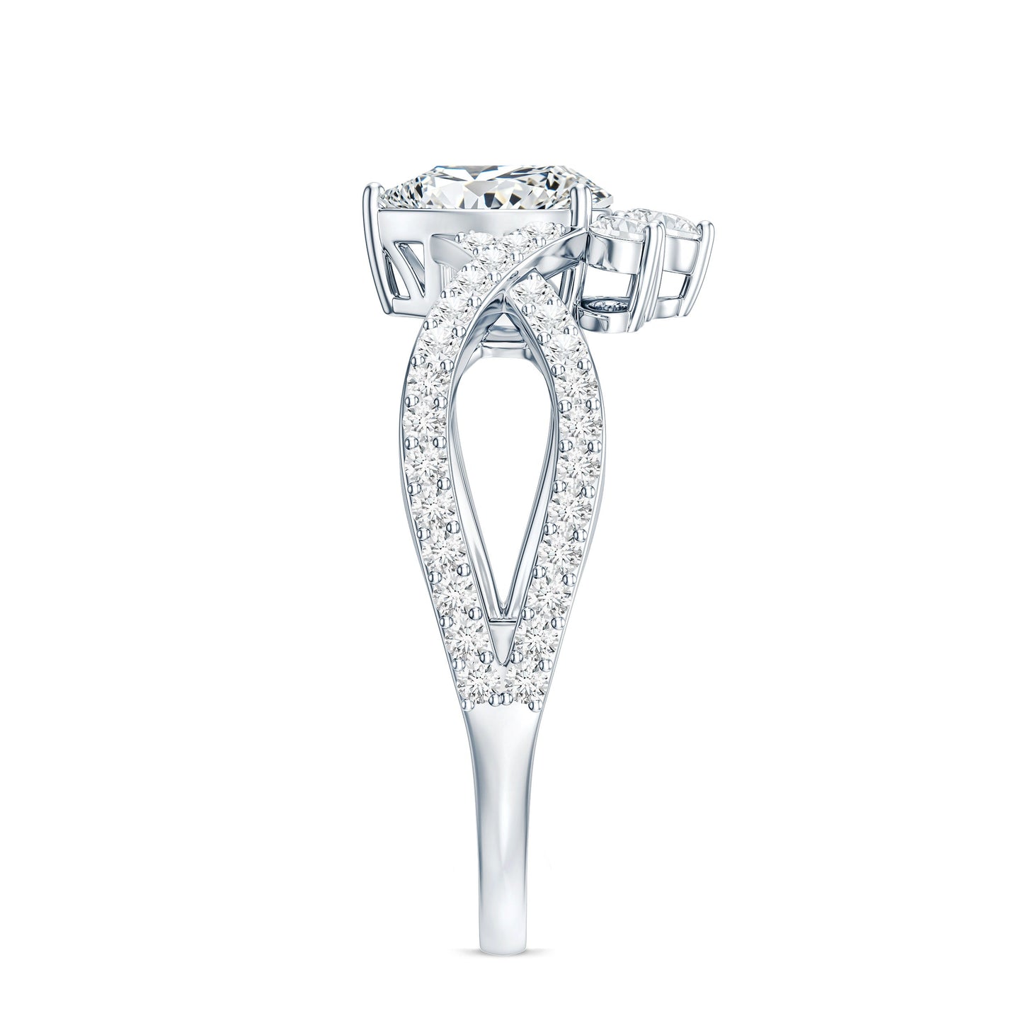Lab Grown Diamond Teardrop Designer Engagement Ring
