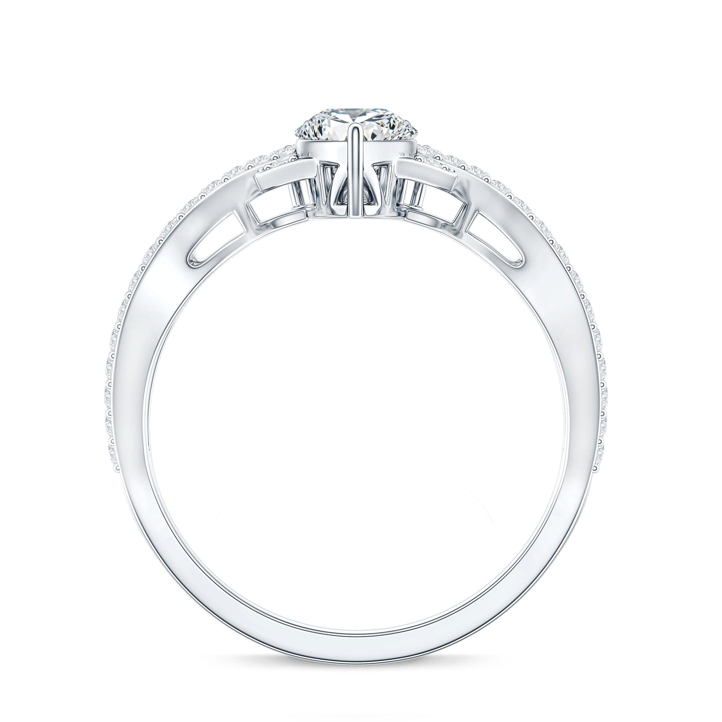 Lab Grown Diamond Teardrop Designer Engagement Ring