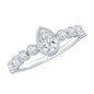 Lab Grown Diamond 0.6 Carat Pear Shaped Engagement Ring With Side Stones