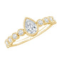 Lab Grown Diamond 0.6 Carat Pear Shaped Engagement Ring With Side Stones