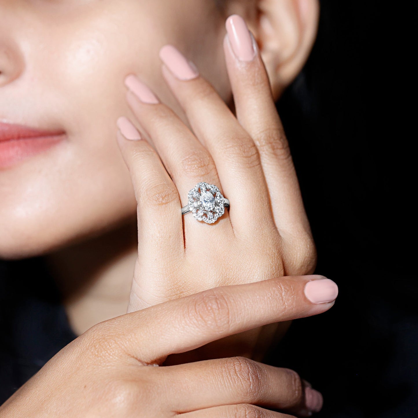 Certified Lab Grown Diamond Statement Engagement Ring