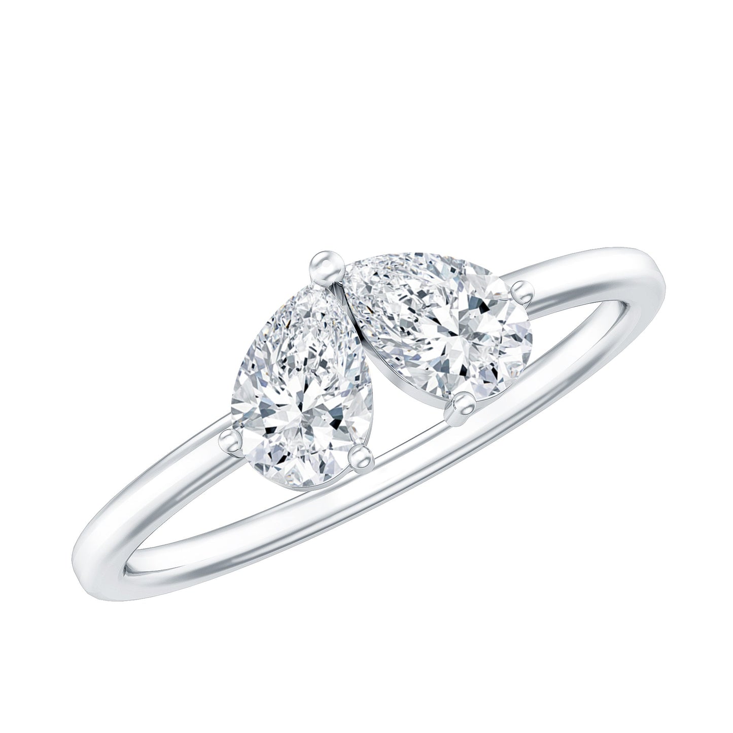 Certified Lab Grown Diamond 2 Stone Promise Ring