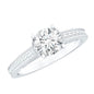 0.9 Carat Certified Lab Grown Diamond Round Engagement Ring With Side Stones
