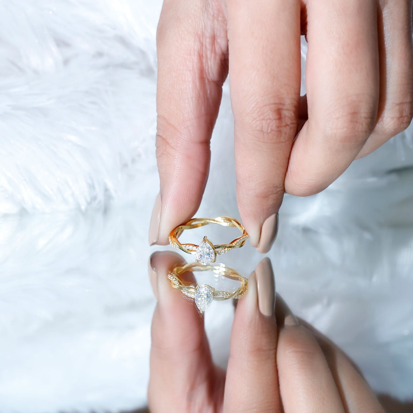 0.6 Carat Lab Grown Diamond Pear Shaped Engagement Ring