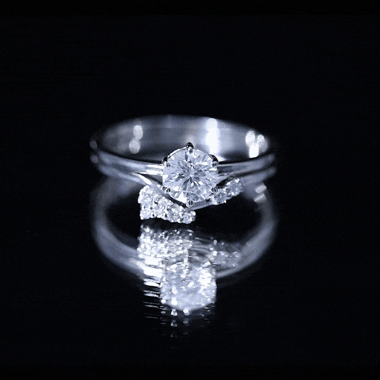 Certified 6 MM Lab Grown Diamond Designer Bridal Ring Set