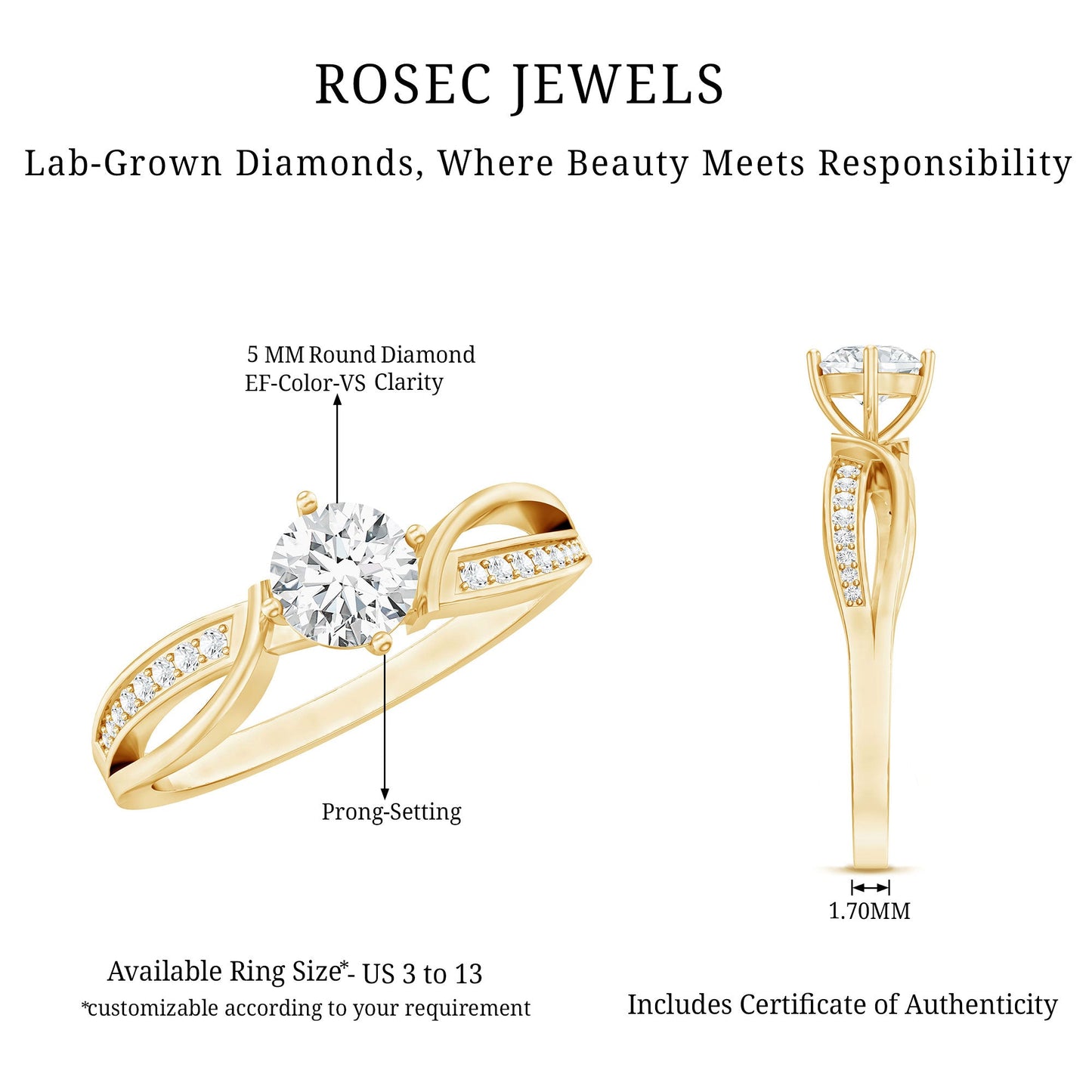 0.4 Carat Certified Lab Grown Diamond Infinity Engagement Ring