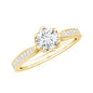 Lab Grown Diamond Solitaire Engagement Ring with Side Stones