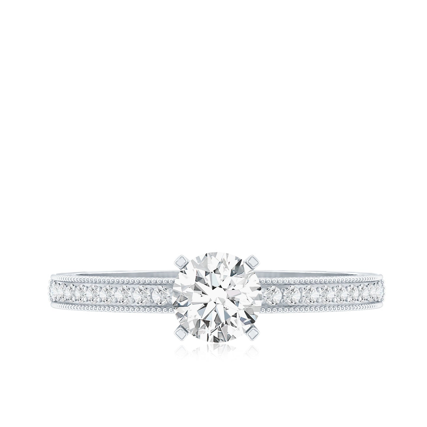 0.4 Carat Lab Grown Diamond Engagement Ring With Side Stones