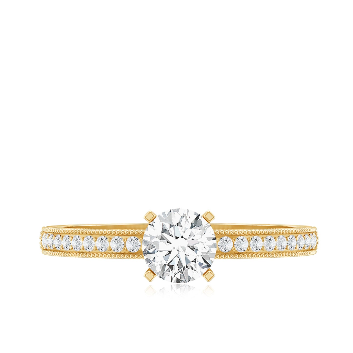 0.4 Carat Lab Grown Diamond Engagement Ring With Side Stones