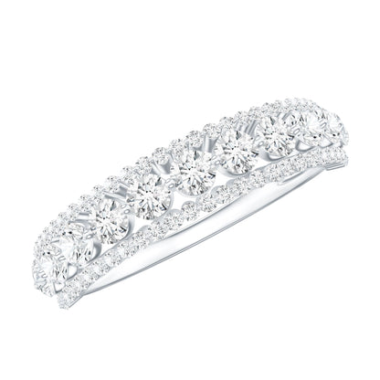Classic Lab Grown Diamond Half Eternity Wedding Band for Women