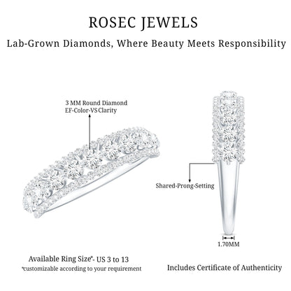 Classic Lab Grown Diamond Half Eternity Wedding Band for Women