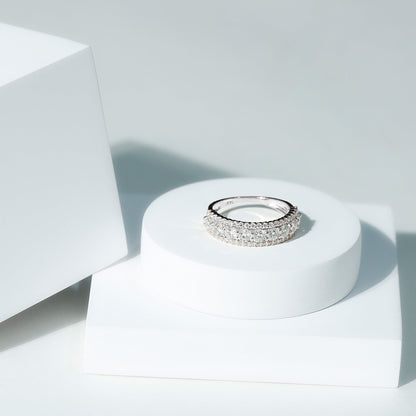 Classic Lab Grown Diamond Half Eternity Wedding Band for Women