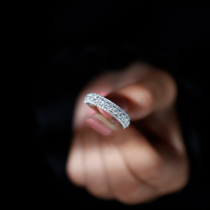 Classic Lab Grown Diamond Half Eternity Wedding Band for Women