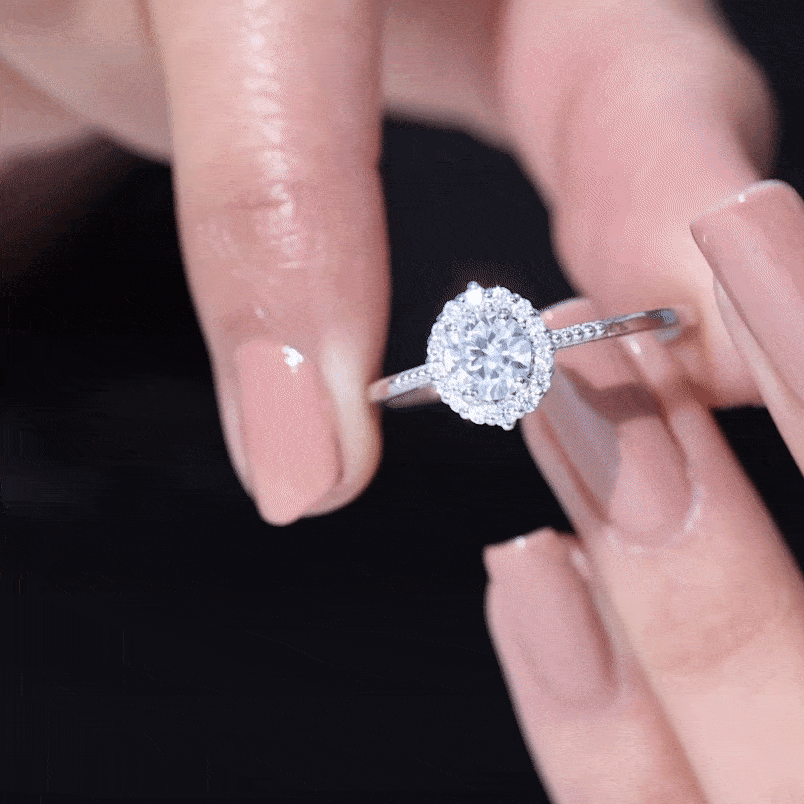 Classic Lab Grown Diamond Halo Engagement Ring