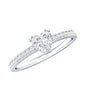 Lab Grown Diamond 0.5 Carat Heart Engagement Ring With Side Stones