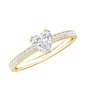 Lab Grown Diamond 0.5 Carat Heart Engagement Ring With Side Stones