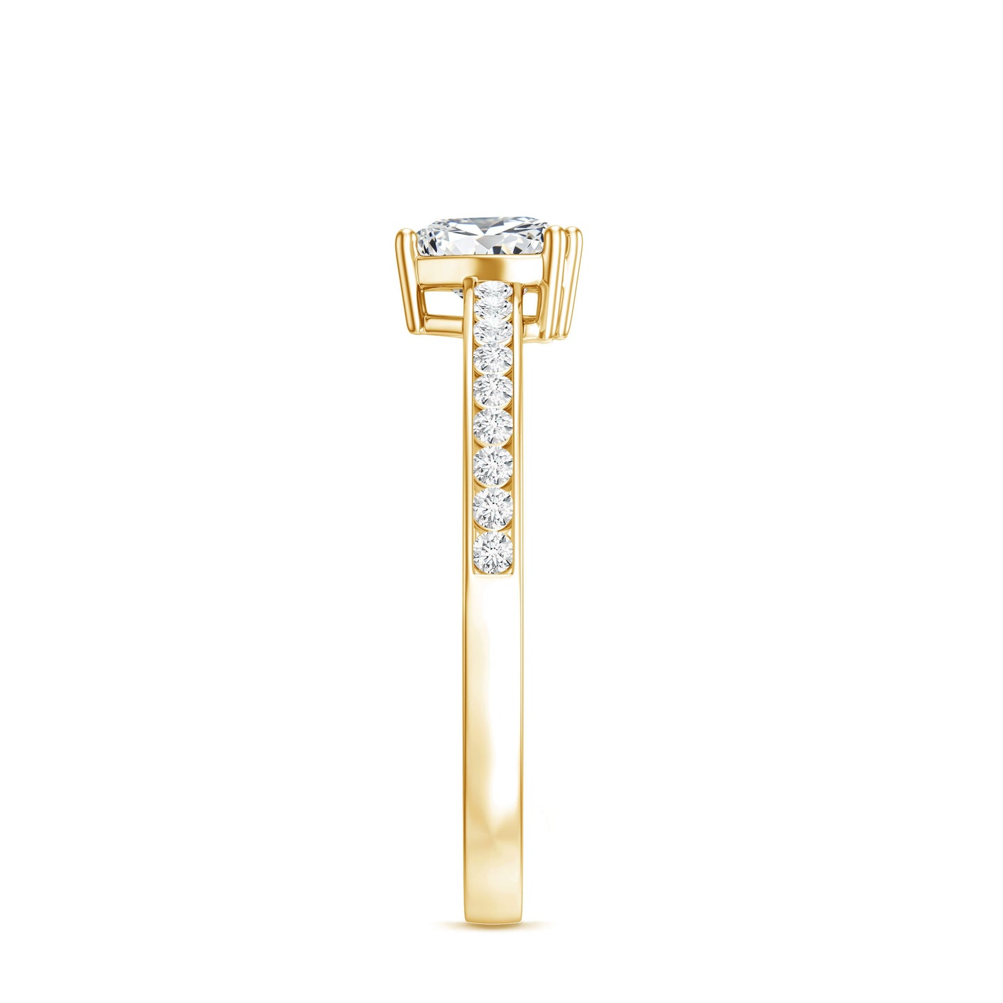 Lab Grown Diamond 0.5 Carat Heart Engagement Ring With Side Stones