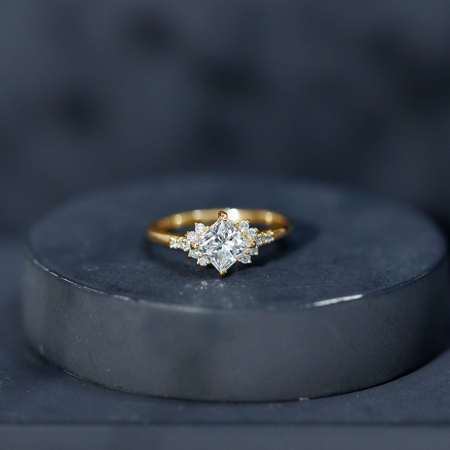Certified 0.8 Carat Lab Grown Diamond Princess Cut Engagement Ring