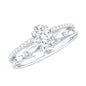 Lab Grown Diamond 0.75 Carat Oval Shaped Double Band Engagement Ring