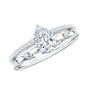 Certified 0.6 Carat Lab Grown Diamond Teardrop Double Band Engagement Ring